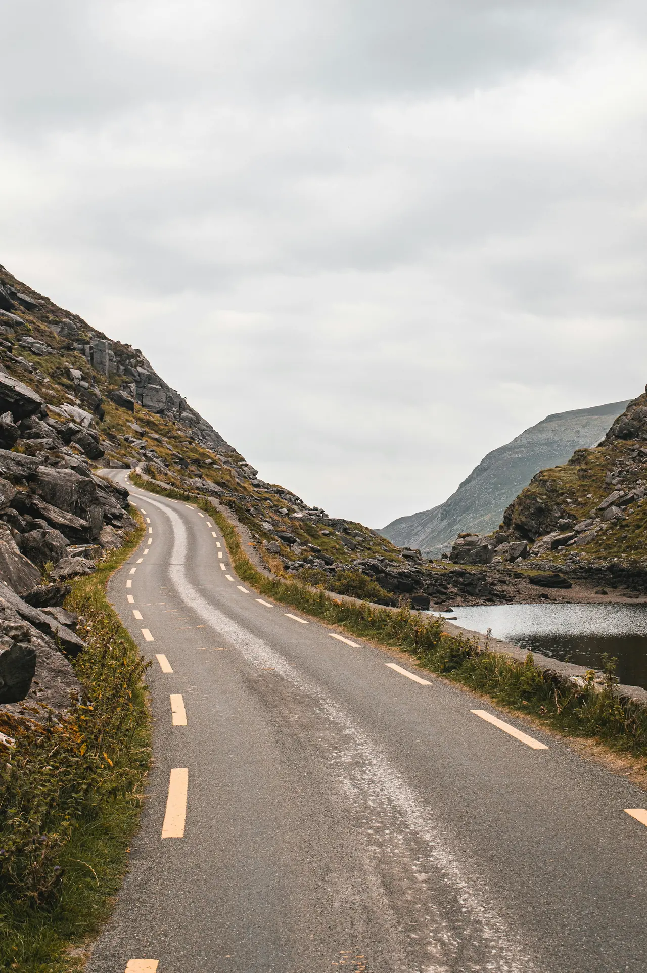 A road between rocks, in Kerry