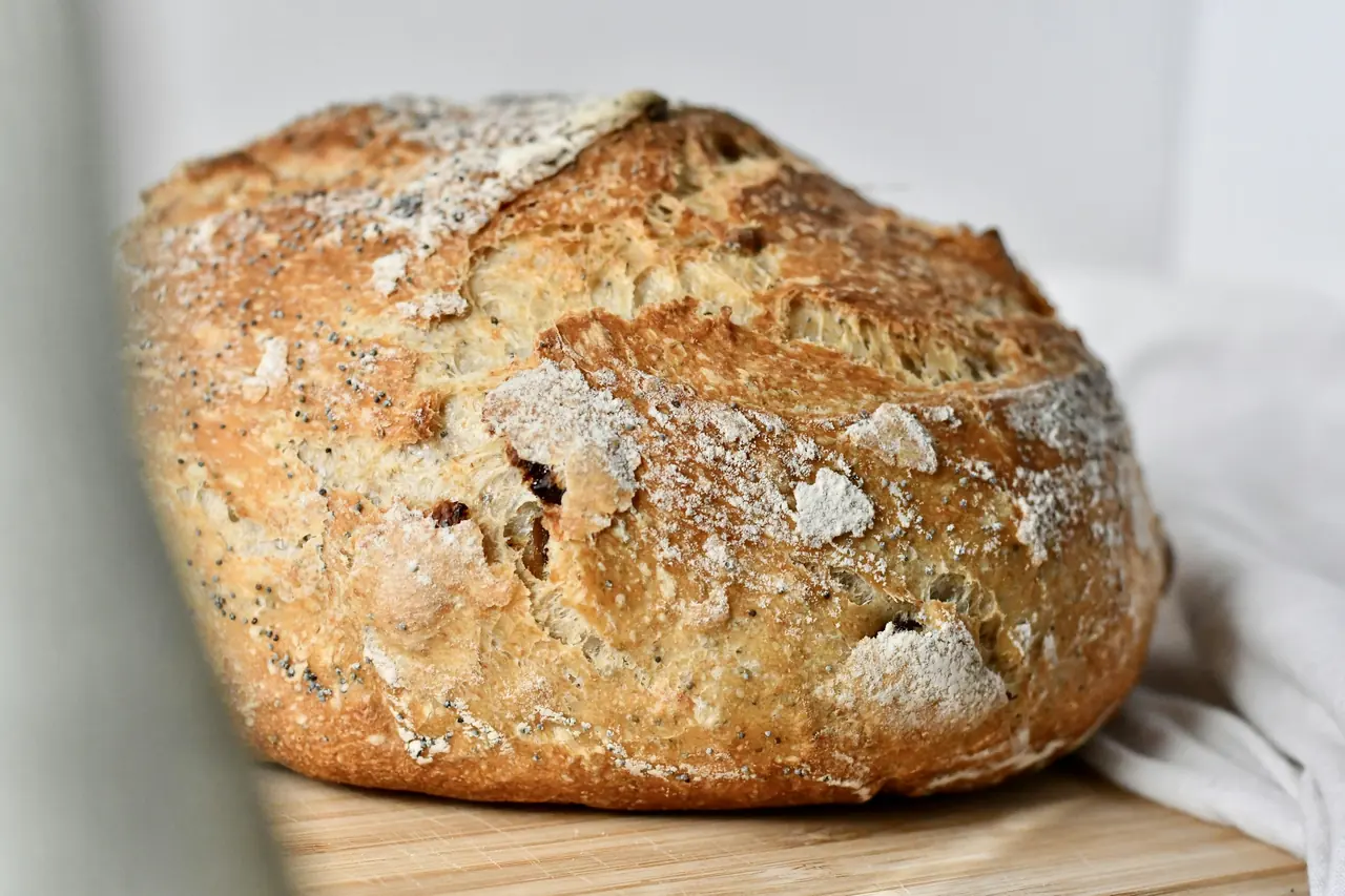 A round loaf, just baked