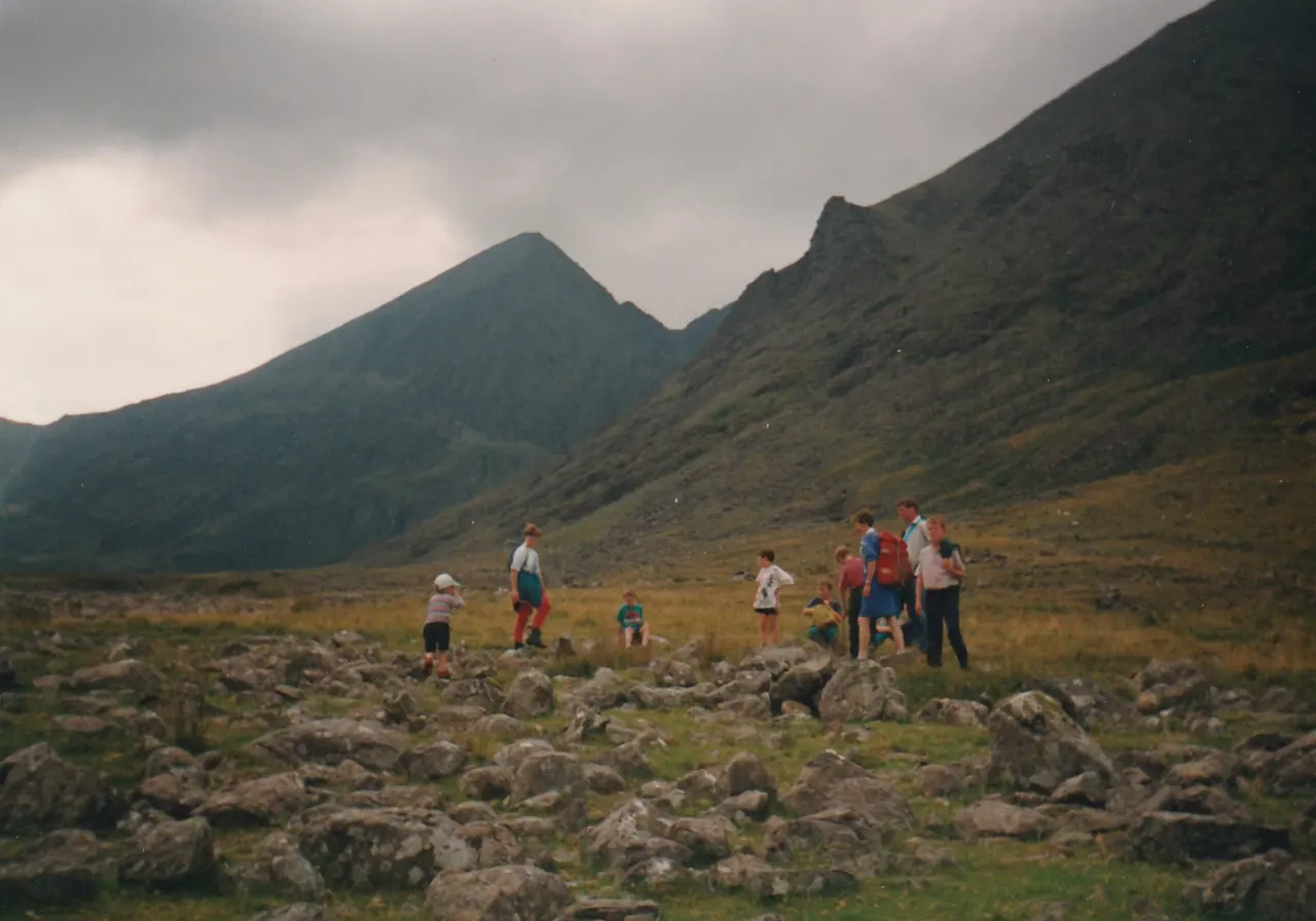 Walkers heading up the valley towards Carrauntoohil